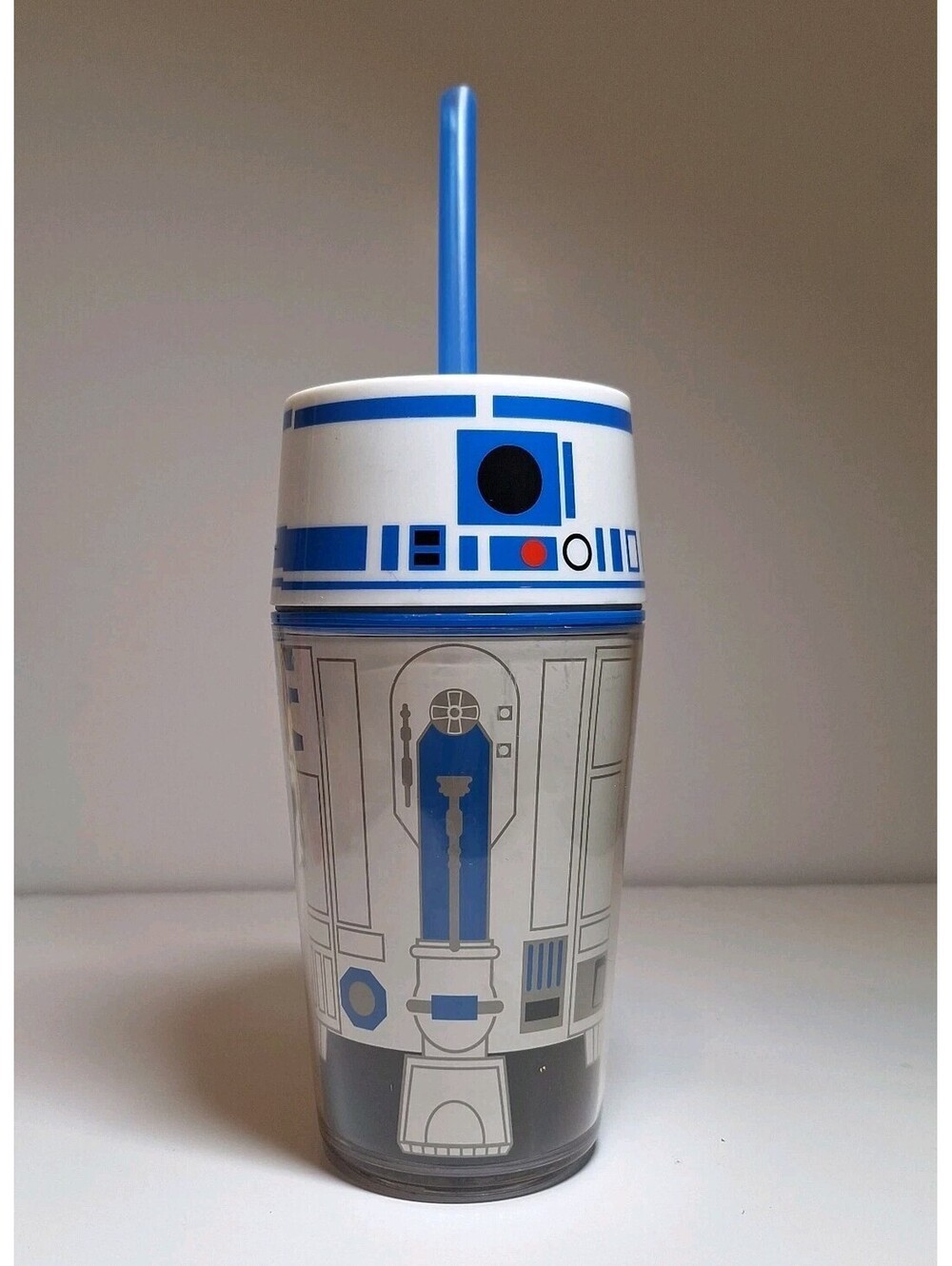 R2D2 Zak! Star Wars 14 oz. Insulated Tumbler with straw White and blue